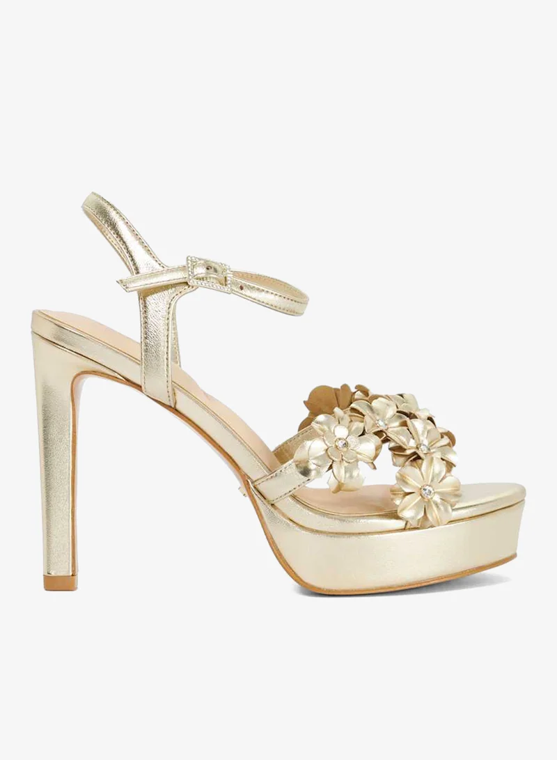 ديون لندن صنادل بكعب عالٍ بحزام للكاحل